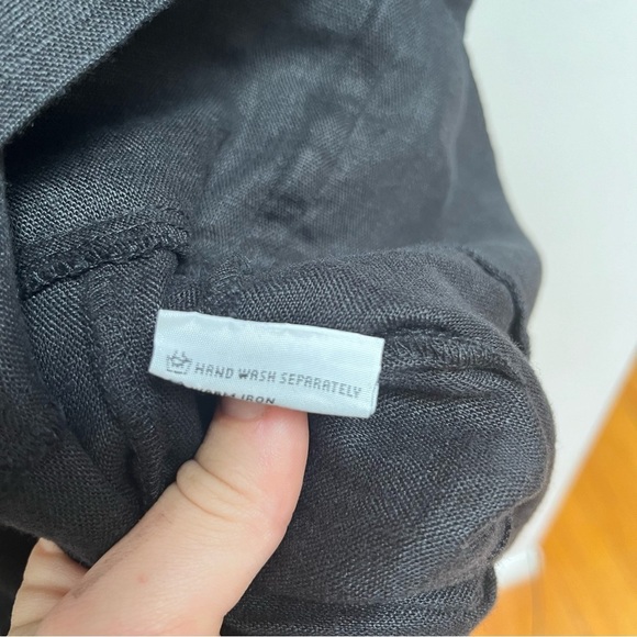 Soul Bohemian Black Linen Elevated Organic Boho Pocket Dress - Picture 5 of 5